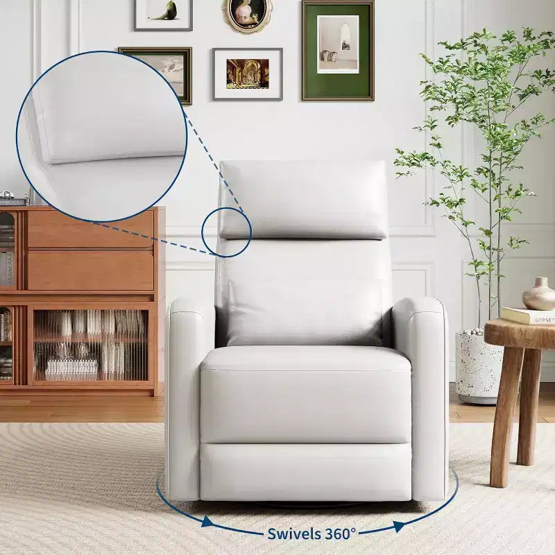 Fauteuil inclinable manuel Garvee avec pivotement à 360° et fonction bascule, revêtement en similicuir doux, soutien ergonomique