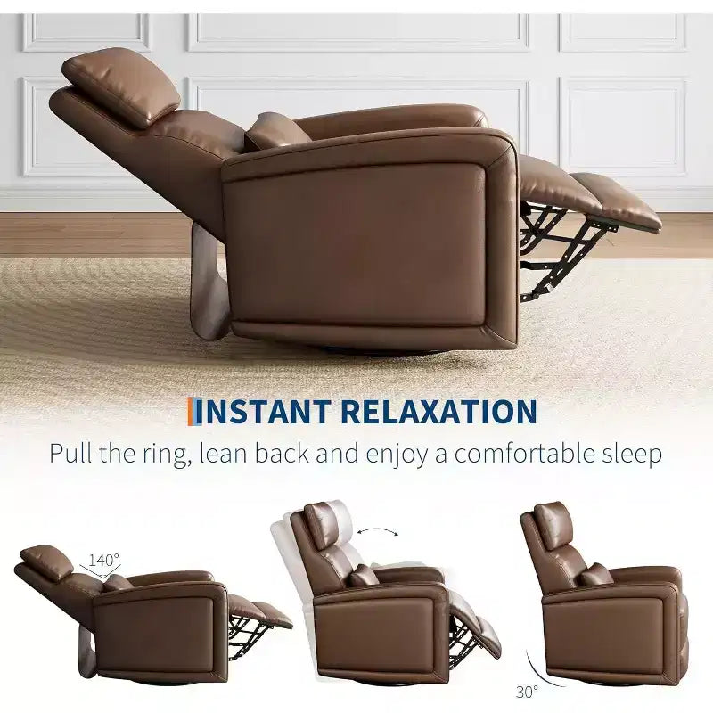Fauteuil inclinable manuel Garvee avec pivotement à 360° et fonction bascule, revêtement en similicuir doux, soutien ergonomique
