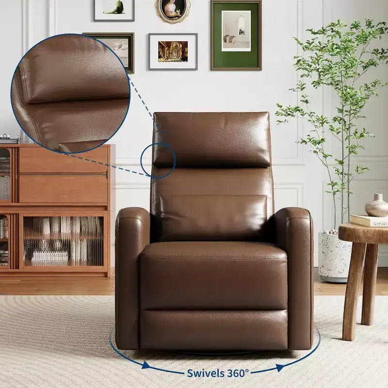Fauteuil inclinable manuel Garvee avec pivotement à 360° et fonction bascule, revêtement en similicuir doux, soutien ergonomique