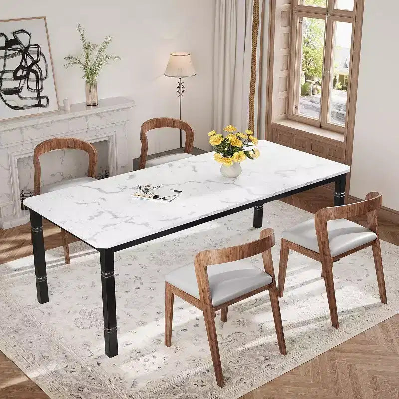 Table de salle à manger de ferme pour 6-8 personnes, table de cuisine rustique industrielle, sans chaises