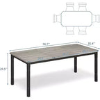 Table de salle à manger de ferme pour 6-8 personnes, table de cuisine rustique industrielle, sans chaises
