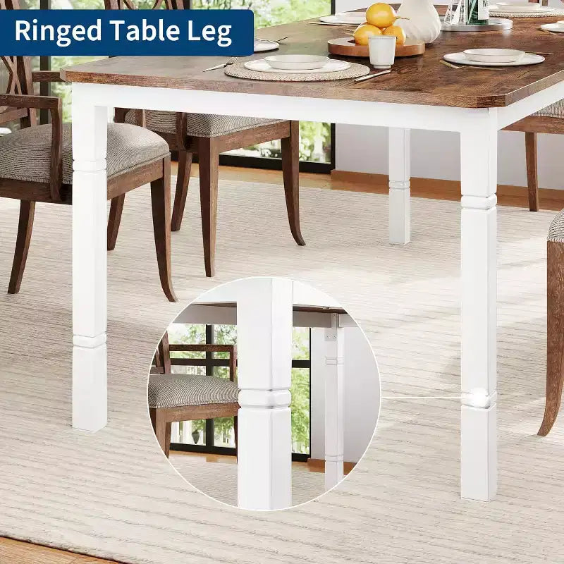 Table de salle à manger de ferme pour 6-8 personnes, table de cuisine rustique industrielle, sans chaises