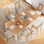 Table de salle à manger de ferme pour 6-8 personnes, table de cuisine rustique industrielle, sans chaises