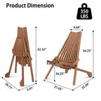 Karl Home | Chaise pliante de patio en bois brun (lot de 1)