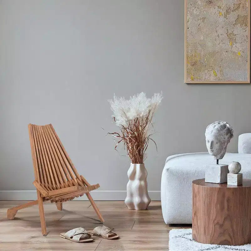 Karl Home | Chaise pliante de patio en bois brun (lot de 1)