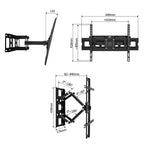 Support mural TV Karl Home pour téléviseurs de 32 à 70 pouces, à double bras oscillant et base large