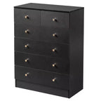 Commode 6 tiroirs en panneaux de particules noirs Karl Home de 66 cm de large