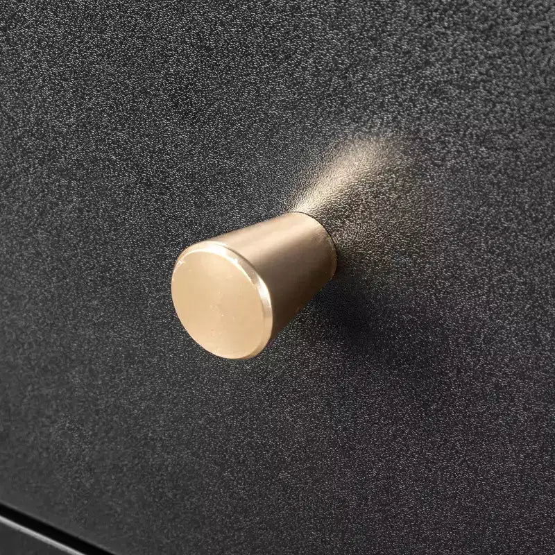 Commode 6 tiroirs en panneaux de particules noirs Karl Home de 66 cm de large