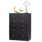 Commode 6 tiroirs en panneaux de particules noirs Karl Home de 66 cm de large
