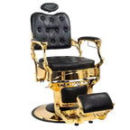 Karl Home Vintage Style Heavy Duty Hydraulic Recline Square Backrest Barber Chair Black and Gold Frame