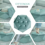 Christopher Knight Home Florence Pouf de rangement moderne en velours matelassé à losanges polygonaux