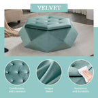 Christopher Knight Home Florence Pouf de rangement moderne en velours matelassé à losanges polygonaux