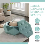 Christopher Knight Home Florence Pouf de rangement moderne en velours matelassé à losanges polygonaux