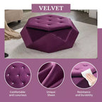 Christopher Knight Home Florence Pouf de rangement moderne en velours matelassé à losanges polygonaux
