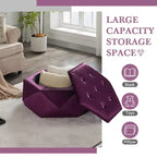 Christopher Knight Home Florence Pouf de rangement moderne en velours matelassé à losanges polygonaux