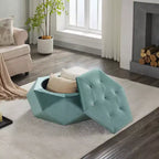 Christopher Knight Home Florence Pouf de rangement moderne en velours matelassé à losanges polygonaux