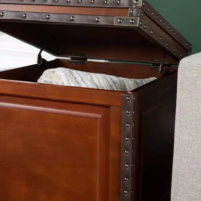 Table d'appoint Amherst avec rangement - Marron - SEI