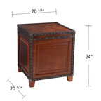 Table d'appoint Amherst avec rangement - Marron - SEI