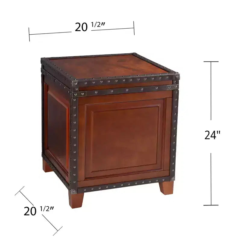 Table d'appoint Amherst avec rangement - Marron - SEI