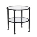 Jaymes Metal/Glass Round End Table - Black - SEI