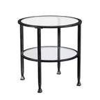 Jaymes Metal/Glass Round End Table - Black - SEI