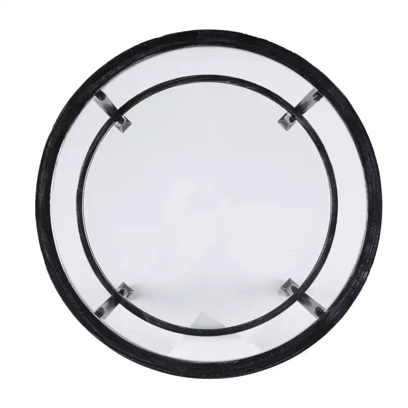 Table d'appoint ronde Jaymes en métal et verre - Noire - SEI