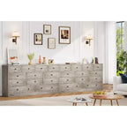 Commode à 12 tiroirs pour chambre, commode en bois de 155 cm, commodes hautes avec rails métalliques lisses, pour salon, couloir