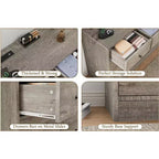 Commode à 12 tiroirs pour chambre, commode en bois de 155 cm, commodes hautes avec rails métalliques lisses, pour salon, couloir