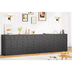 Commode à 12 tiroirs pour chambre, commode en bois de 155 cm, commodes hautes avec rails métalliques lisses, pour salon, couloir