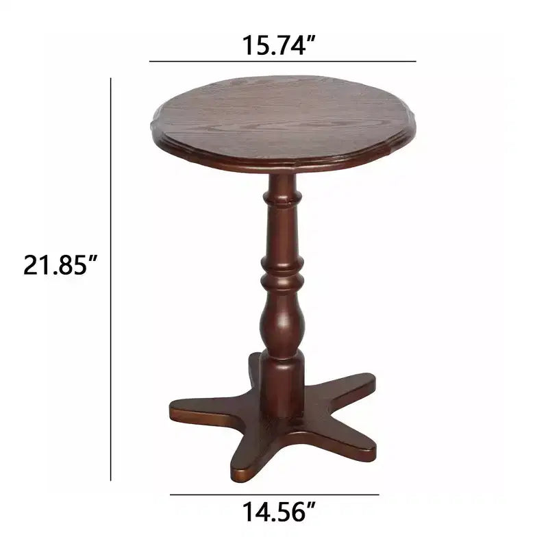 MAYEERTY Table Basse Ronde 40 cm, Tables d'Appoint Piédestal en Bois, Table de Chevet d'Appoint Vintage pour Salon Marron