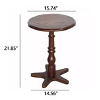 MAYEERTY Table Basse Ronde 40 cm, Tables d'Appoint Piédestal en Bois, Table de Chevet d'Appoint Vintage pour Salon Marron