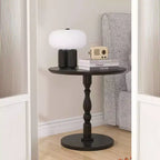 MAYEERTY 23 Table ronde d'appoint noire, petite table basse pour salon petit espace
