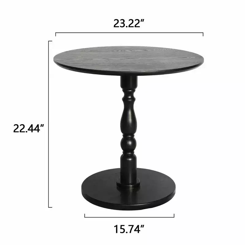 MAYEERTY 23 Table ronde d'appoint noire, petite table basse pour salon petit espace