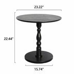 MAYEERTY 23 Table ronde d'appoint noire, petite table basse pour salon petit espace
