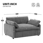 Fauteuil simple Merax en chenille surdimensionné avec assise profonde et coussins décoratifs
