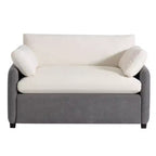 Fauteuil simple Merax en chenille surdimensionné avec assise profonde et coussins décoratifs
