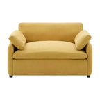 Fauteuil simple Merax en chenille surdimensionné avec assise profonde et coussins décoratifs
