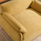 Fauteuil simple Merax en chenille surdimensionné avec assise profonde et coussins décoratifs