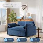 Fauteuil simple Merax en chenille surdimensionné avec assise profonde et coussins décoratifs
