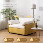 Fauteuil simple Merax en chenille surdimensionné avec assise profonde et coussins décoratifs