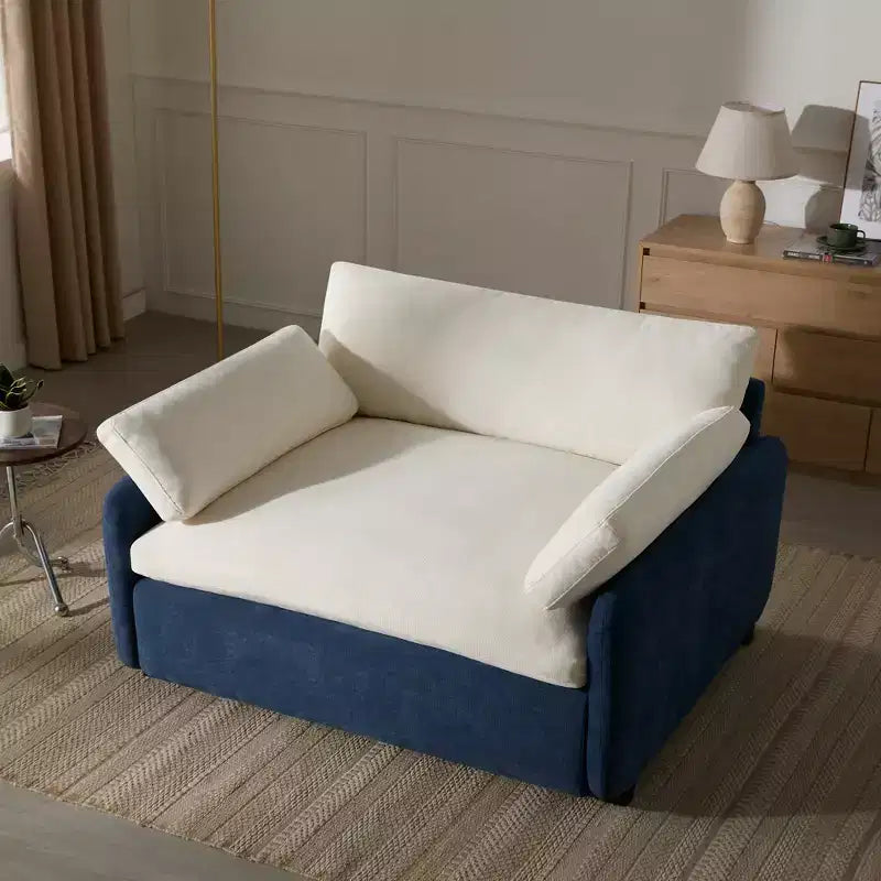 Fauteuil simple Merax en chenille surdimensionné avec assise profonde et coussins décoratifs