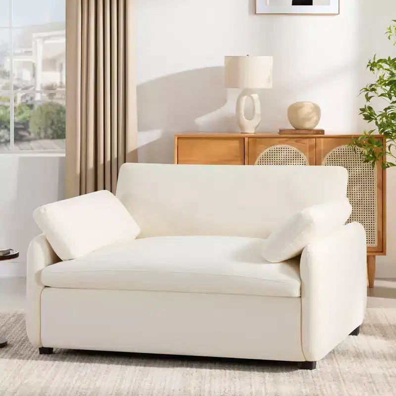 Fauteuil simple Merax en chenille surdimensionné avec assise profonde et coussins décoratifs