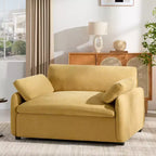Fauteuil simple Merax en chenille surdimensionné avec assise profonde et coussins décoratifs