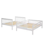 CLIHOME Lit superposé double avec escalier de rangement et garde-corps pour chambre à coucher, dortoir