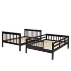 CLIHOME Lit superposé double avec escalier de rangement et garde-corps pour chambre à coucher, dortoir