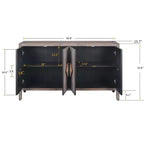 GDFStudio Betsy Meuble de rangement en bois antique de 150 cm avec étagères réglables