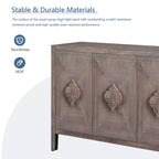 GDFStudio Betsy Meuble de rangement en bois antique de 150 cm avec étagères réglables