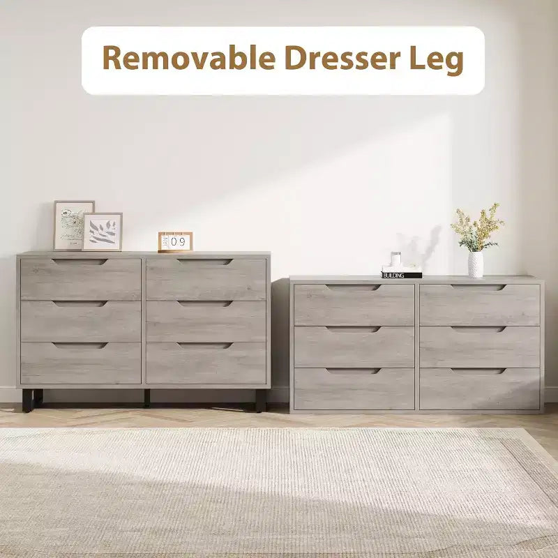 Commode à 6 tiroirs pour chambre, commode de 120 cm de large, meuble de rangement vertical autoportant avec rangement, commode de rangement en bois pour salon, couloir