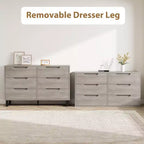 Commode à 6 tiroirs pour chambre, commode de 120 cm de large, meuble de rangement vertical autoportant avec rangement, commode de rangement en bois pour salon, couloir