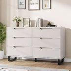 Commode à 6 tiroirs pour chambre, commode de 120 cm de large, meuble de rangement vertical autoportant avec rangement, commode de rangement en bois pour salon, couloir